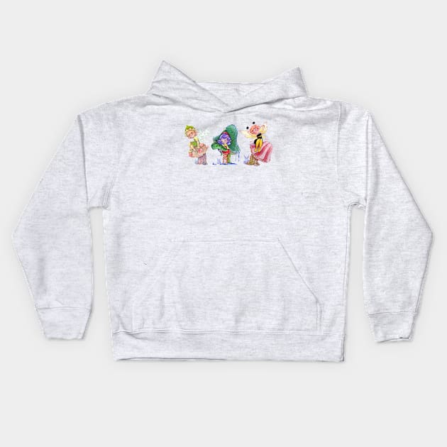 Mushroom Fairies Kids Hoodie by happycyn